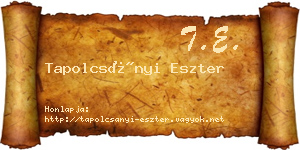 Tapolcsányi Eszter névjegykártya
